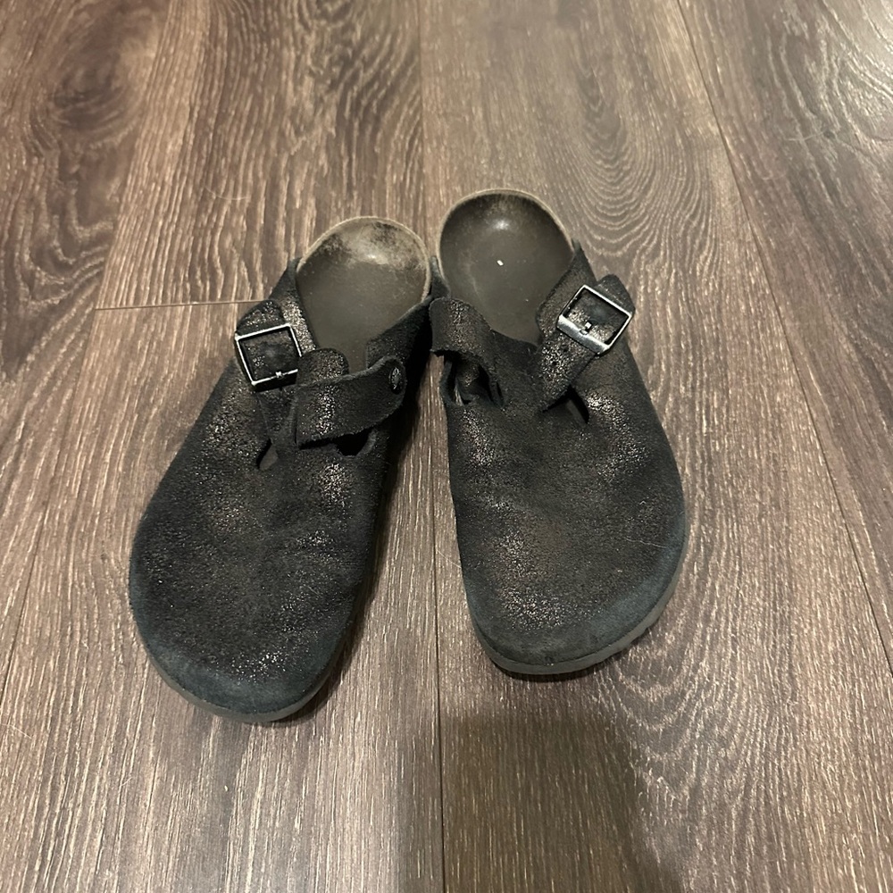 Birkenstock Boston clogs metallic bronze pewter